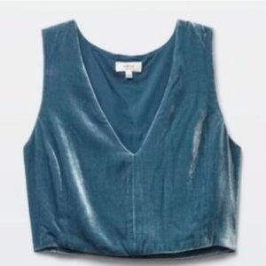 WILFRED / ARITZIA DAUPHINE / VELVET V-NECK CROP TOP / SMALL